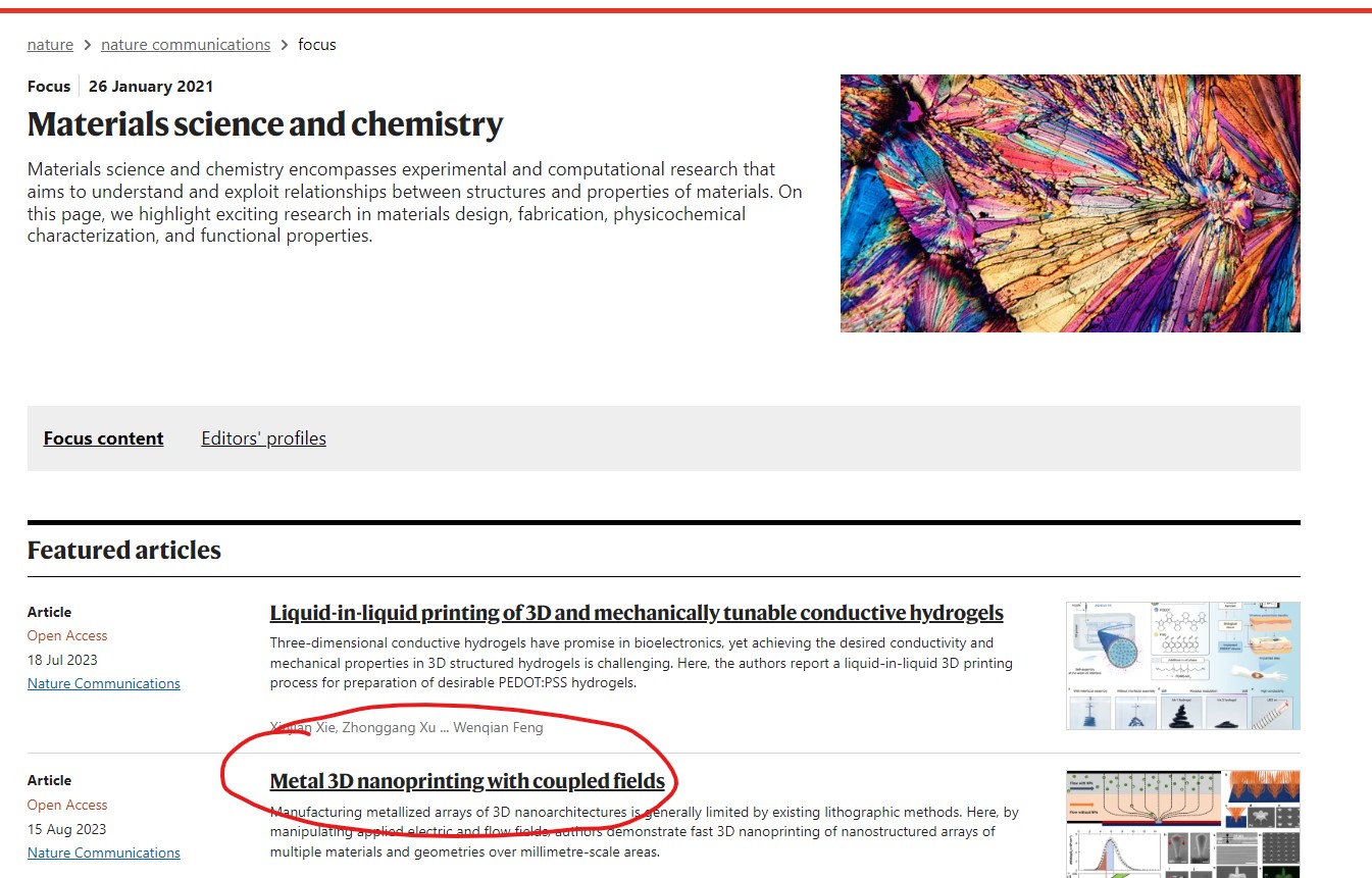 Materials Science and Chemistry Focus